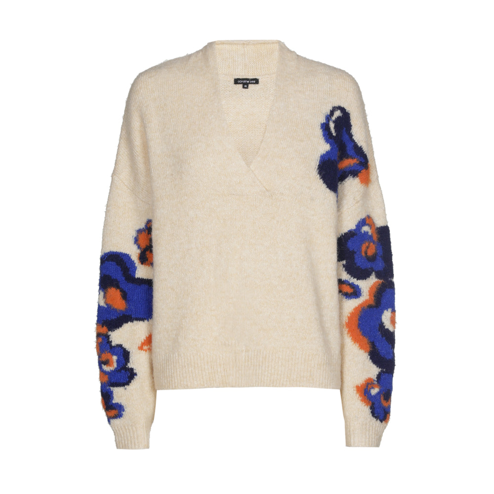 Winterse pull met bloemdetail