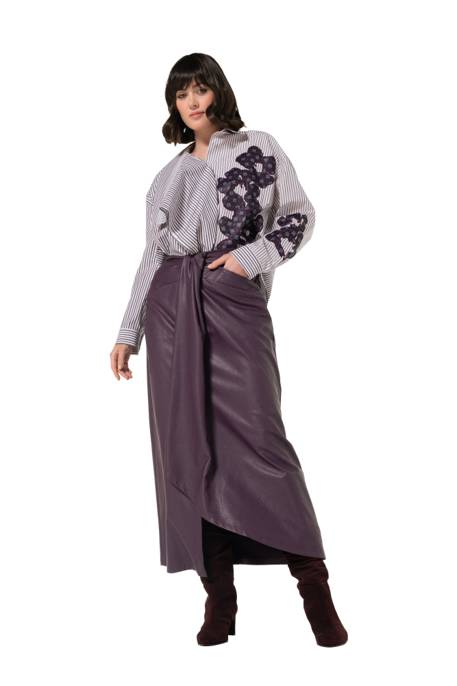 Midi-rok in vegan leather