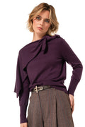Elegante pull met strik- en schouderdetail