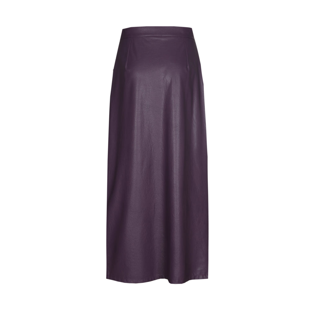 Midi-rok in vegan leather