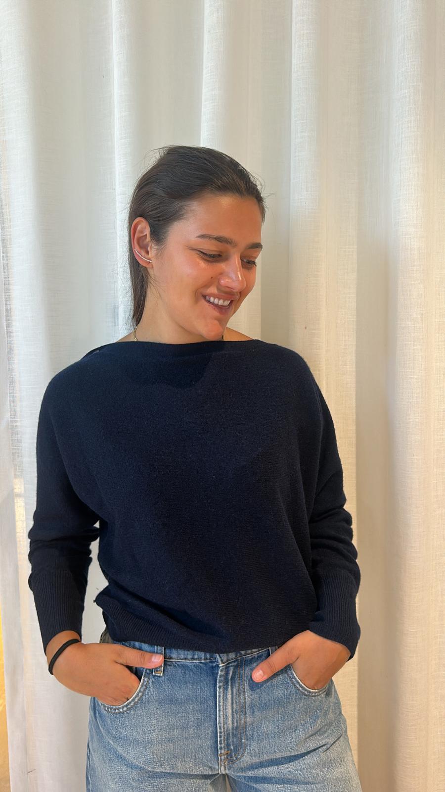 BLUEBIRD BUTTON BOETNECK NAVY BLUE