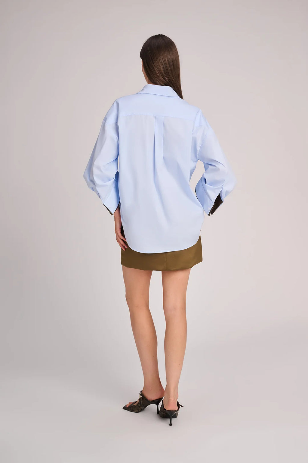 Quebec Blouse Sky Blue + Olive