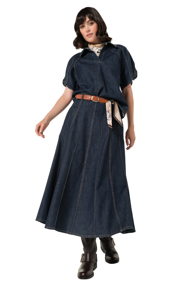 Denimtop met sjaal