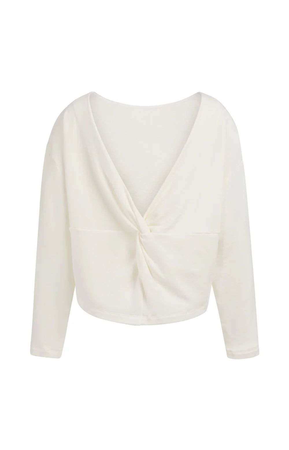SWEATER MET V HALS EN GEDRAAID DETAIL OP DE RUG