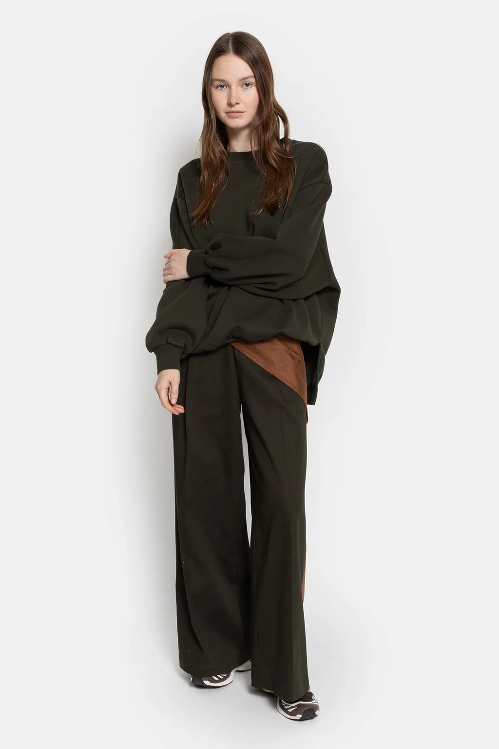 Nice Wide Pants Dark Green