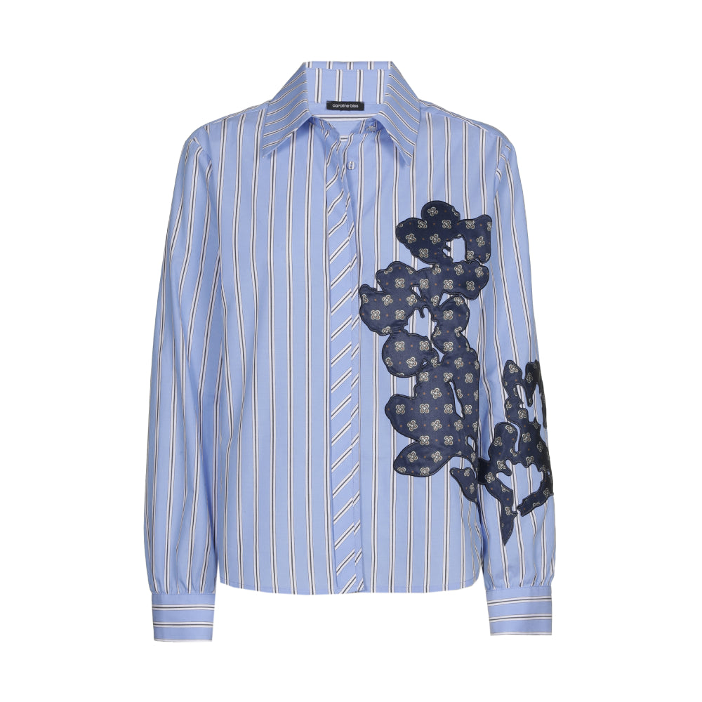 Blouse in katoen met patchworkdetail