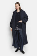 Morgan Long Coat with Hoodie Navy