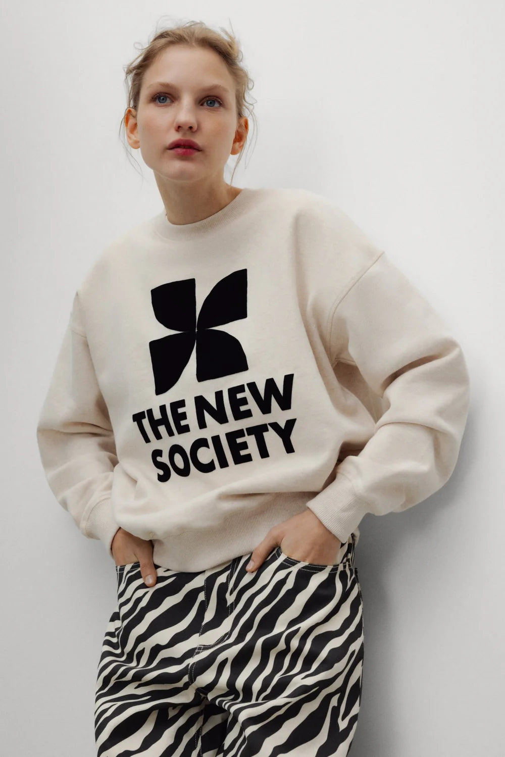 TNS Logo Woman Sweatshirt Whisper White Melange