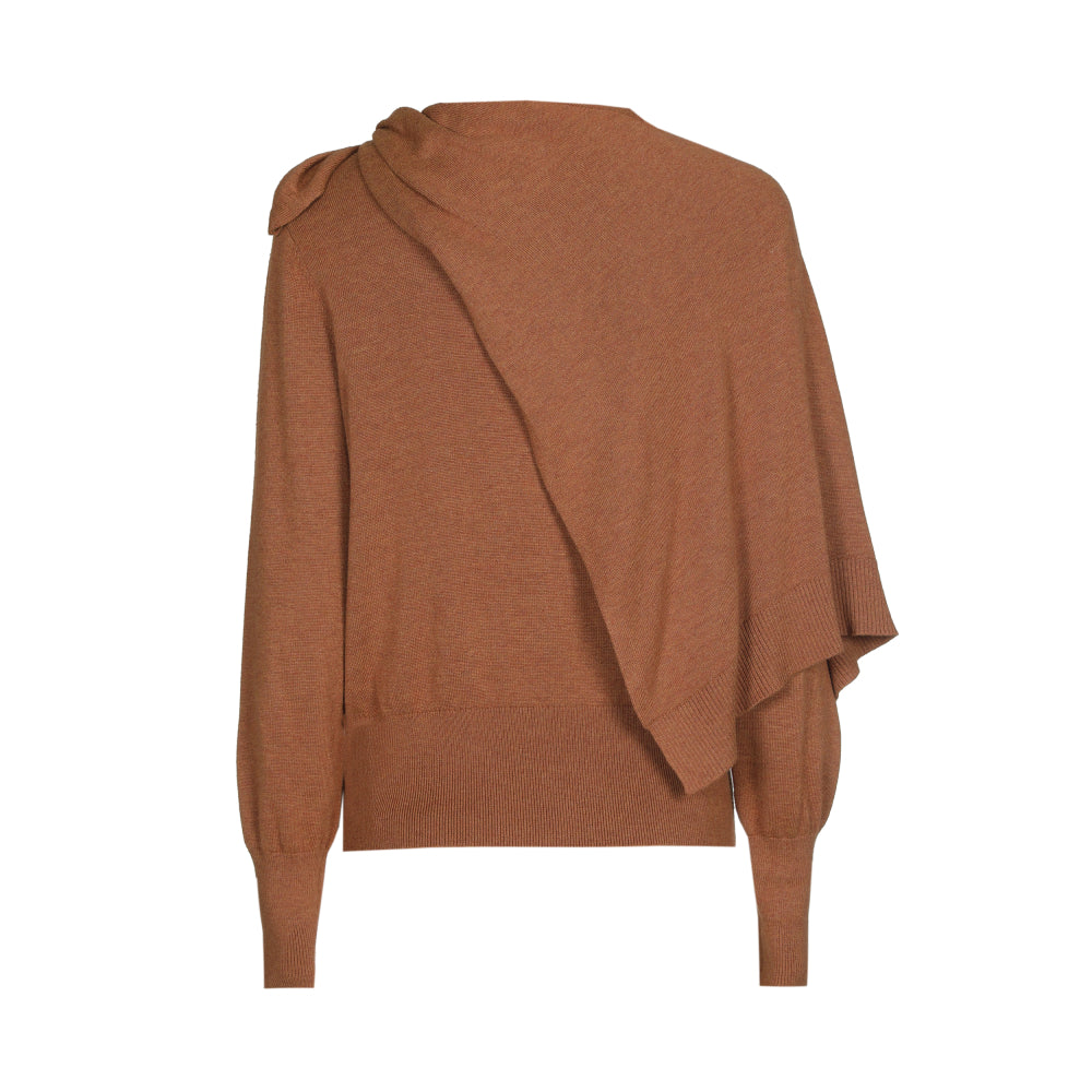 Elegante pull met strik- en schouderdetail