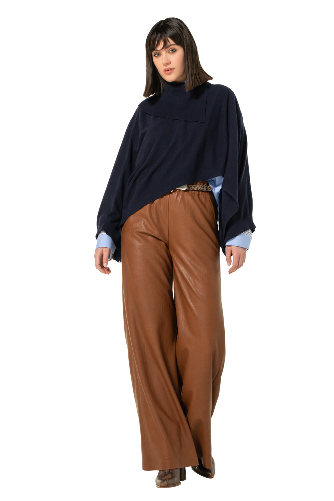 Losse poncho met wijde mouwen